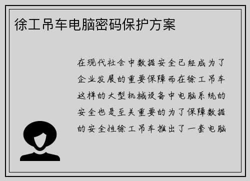 徐工吊车电脑密码保护方案